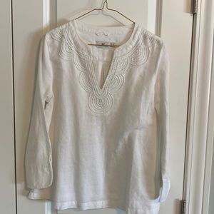 Vineyard Vines women’s white linen/cotton blouse size small
